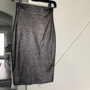 CY metallic silver skirt